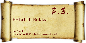 Pribill Betta névjegykártya